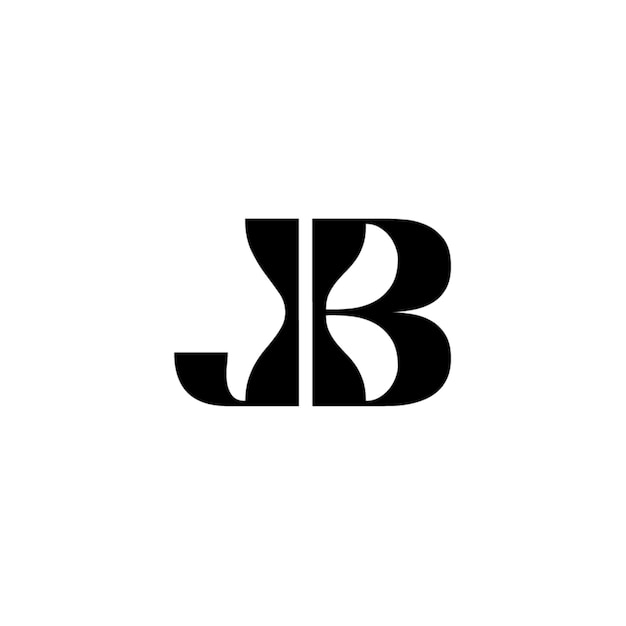 JB monograma diseño del logotipo letra texto nombre símbolo monocromo logotipo carácter alfabeto logotipo simple