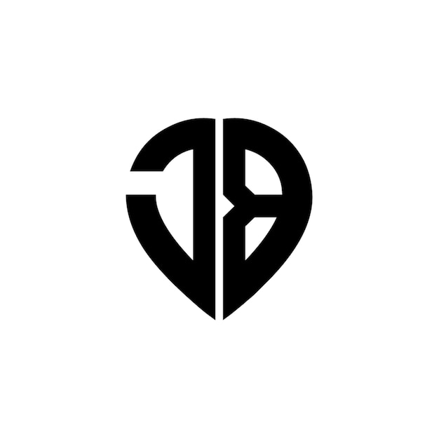 JB monograma diseño del logotipo letra texto nombre símbolo monocromo logotipo carácter alfabeto logotipo simple