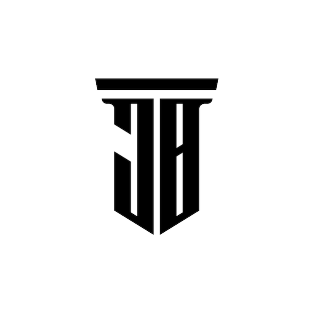 JB monograma diseño del logotipo letra texto nombre símbolo monocromo logotipo carácter alfabeto logotipo simple