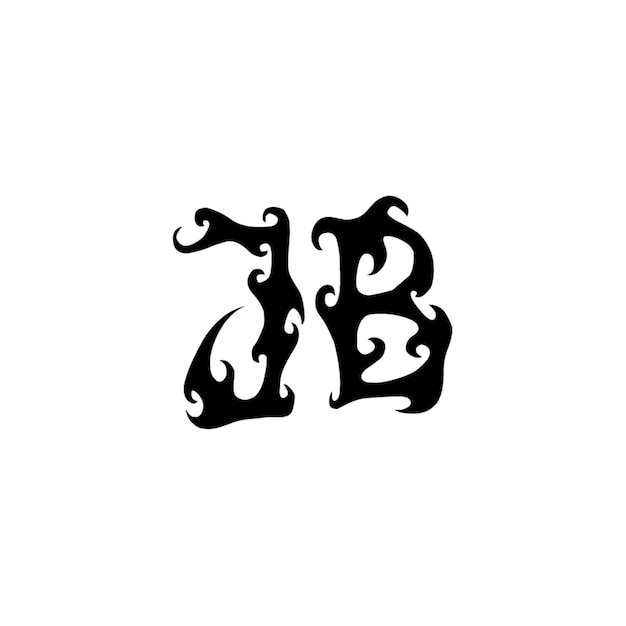 JB monograma diseño del logotipo letra texto nombre símbolo monocromo logotipo carácter alfabeto logotipo simple