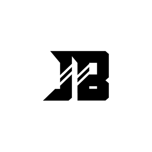 JB monograma diseño del logotipo letra texto nombre símbolo monocromo logotipo carácter alfabeto logotipo simple