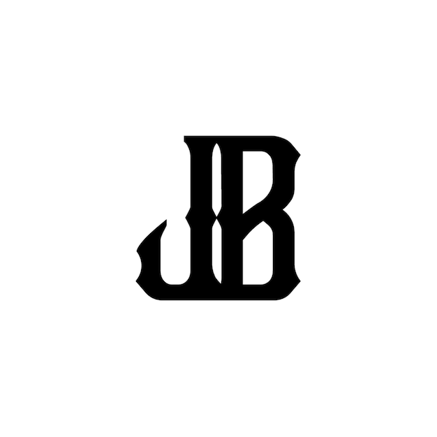 JB monograma diseño del logotipo letra texto nombre símbolo monocromo logotipo carácter alfabeto logotipo simple