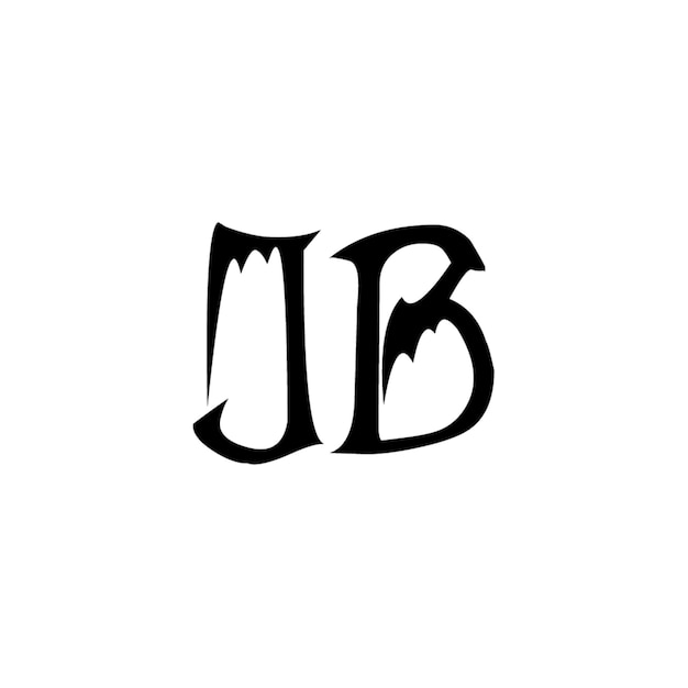 JB monograma diseño del logotipo letra texto nombre símbolo monocromo logotipo carácter alfabeto logotipo simple