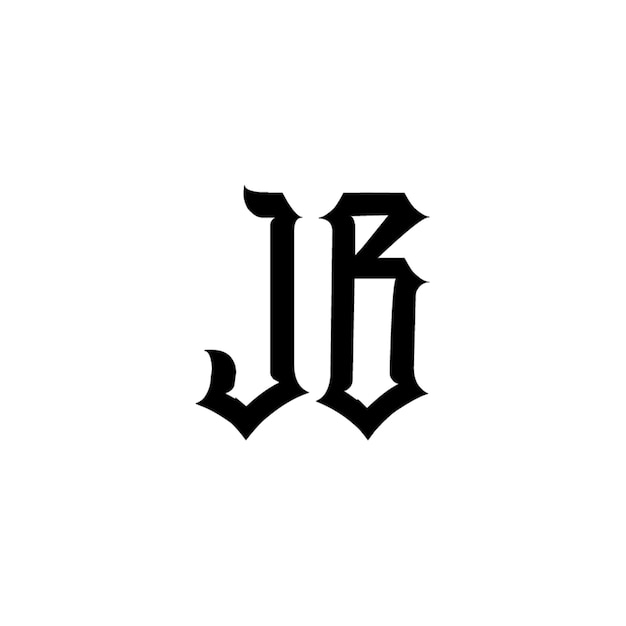 JB monograma diseño del logotipo letra texto nombre símbolo monocromo logotipo carácter alfabeto logotipo simple