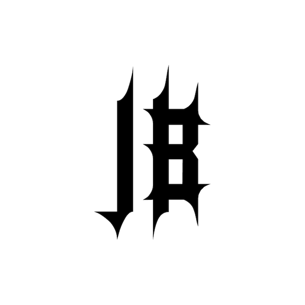 JB monograma diseño del logotipo letra texto nombre símbolo monocromo logotipo carácter alfabeto logotipo simple