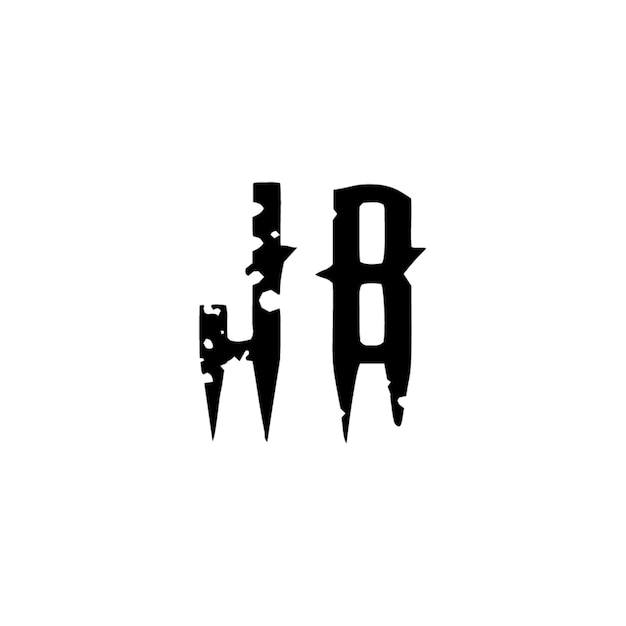 JB monograma diseño del logotipo letra texto nombre símbolo monocromo logotipo carácter alfabeto logotipo simple