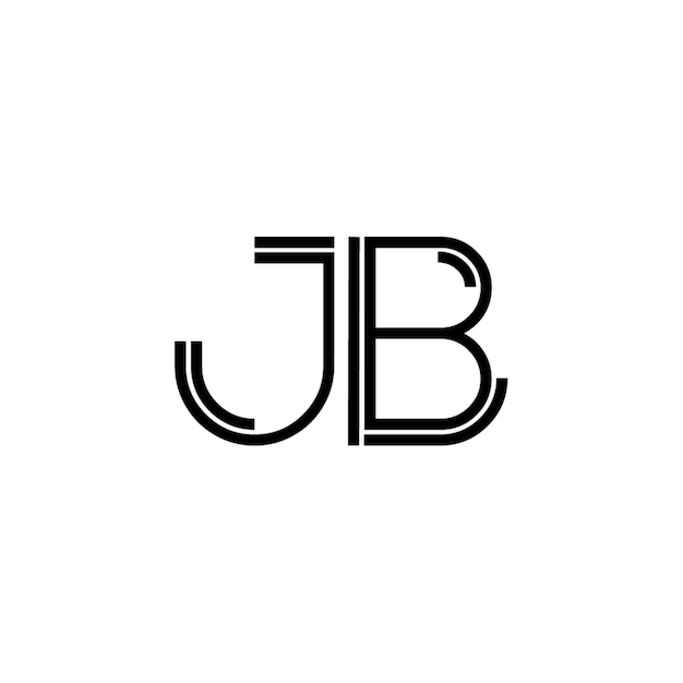 JB monograma diseño del logotipo letra texto nombre símbolo monocromo logotipo carácter alfabeto logotipo simple