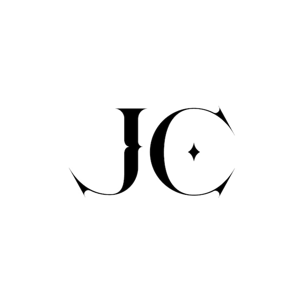 JC monograma diseño del logotipo letra texto nombre símbolo monocromático logotipo alfabeto carácter logotipo simple