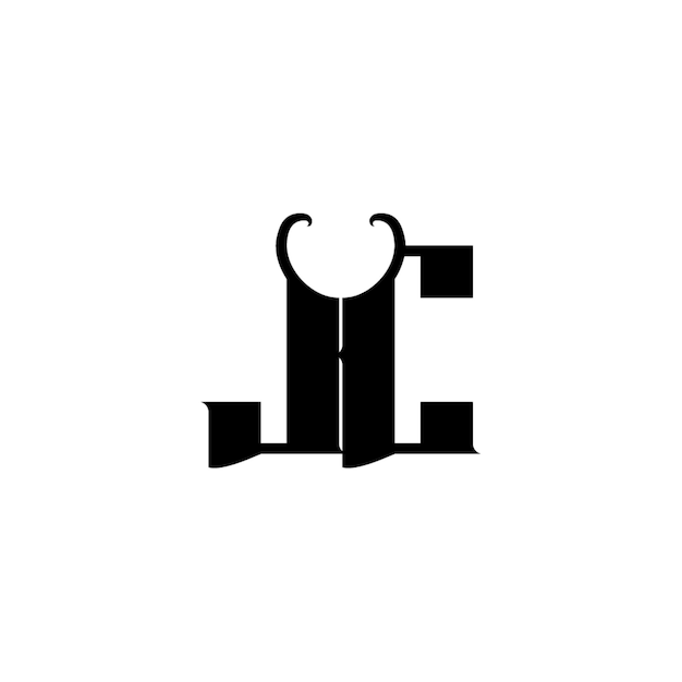 JC monograma diseño del logotipo letra texto nombre símbolo monocromático logotipo alfabeto carácter logotipo simple