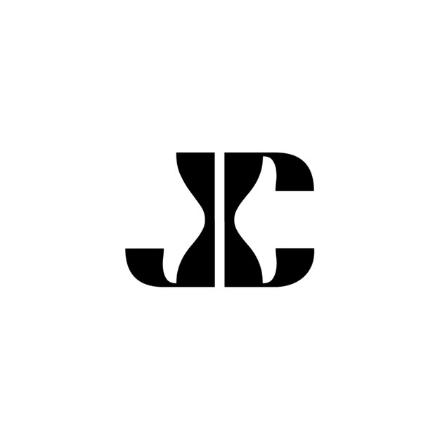JC monograma diseño del logotipo letra texto nombre símbolo monocromático logotipo alfabeto carácter logotipo simple