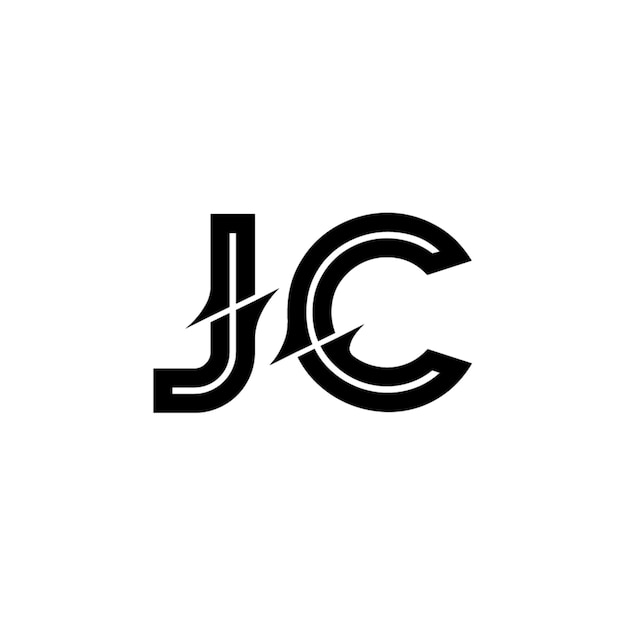 JC monograma diseño del logotipo letra texto nombre símbolo monocromático logotipo alfabeto carácter logotipo simple