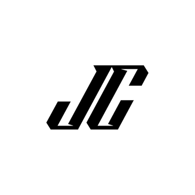 JC monograma diseño del logotipo letra texto nombre símbolo monocromático logotipo alfabeto carácter logotipo simple