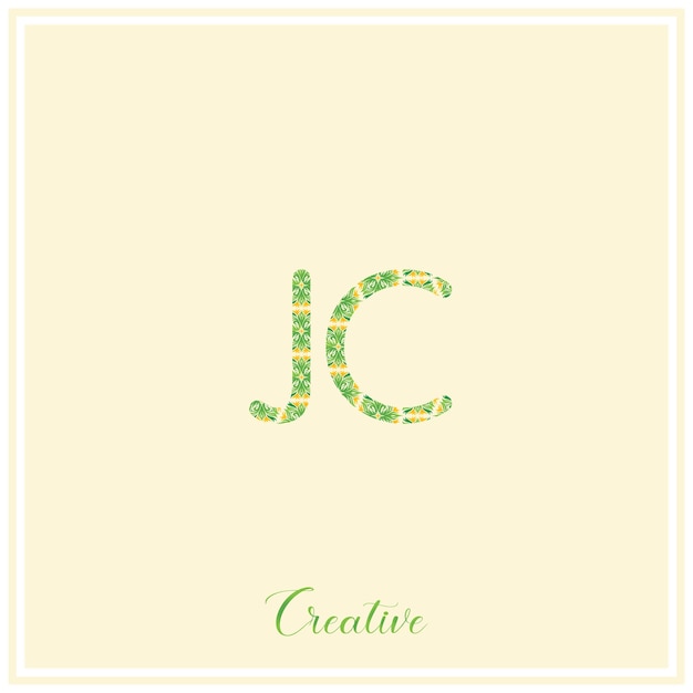 JC Natural Green Logo Más tarde Diseño del logotipo Ilustración vectorial Logotipo creativo Logotipo mínimo Monograma