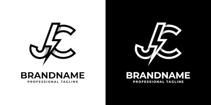 Vector jc thunderbolt logotipo adecuado para cualquier negocio con las iniciales jc o cj