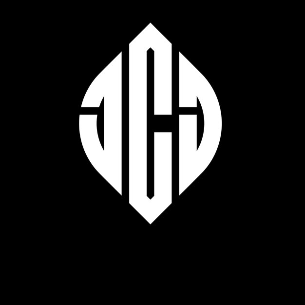 JCJ diseño de logotipo de letras circulares con forma de círculo y elipse JCJ letras elípticas con estilo tipográfico Las tres iniciales forman un logotipo de círculo JCJ círculo emblema monograma abstracto letra marca vector