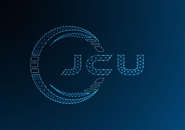 JCU low poly letter logo vector design JCU lower poly logo design Low poly logo