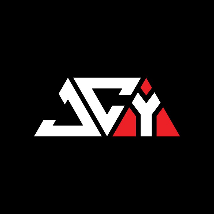 Vector jcy triángulo letra diseño de logotipo con forma de triángulo jcy logotipo de diseño triángulo monograma jcy modelo de logotipo vectorial triángulo con color rojo jcy símbolo triangular sencillo elegante y lujoso jcy