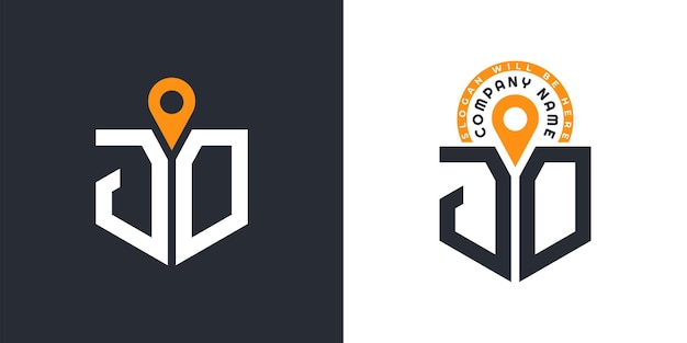 JD Location Logo Bundle Letter JD Logo Dual Vector Icons para el reclutamiento y la navegación