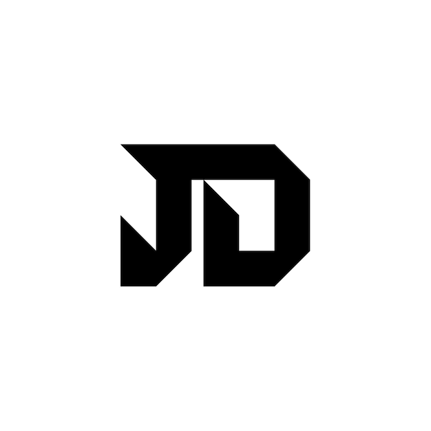 JD monograma diseño del logotipo letra texto nombre símbolo monocromático logotipo alfabeto carácter logotipo simple