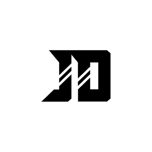 JD monograma diseño del logotipo letra texto nombre símbolo monocromático logotipo alfabeto carácter logotipo simple
