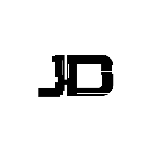JD monograma diseño del logotipo letra texto nombre símbolo monocromático logotipo alfabeto carácter logotipo simple