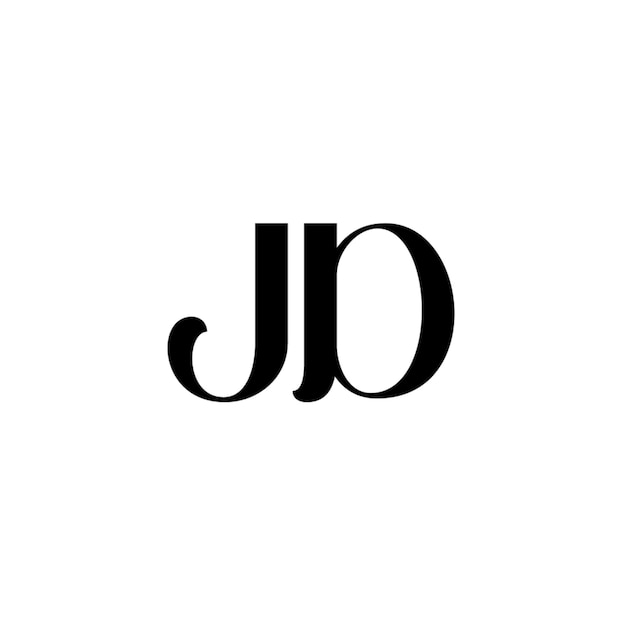 JD monograma diseño del logotipo letra texto nombre símbolo monocromático logotipo alfabeto carácter logotipo simple