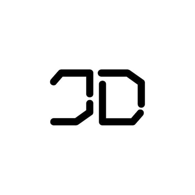 JD monograma diseño del logotipo letra texto nombre símbolo monocromático logotipo alfabeto carácter logotipo simple
