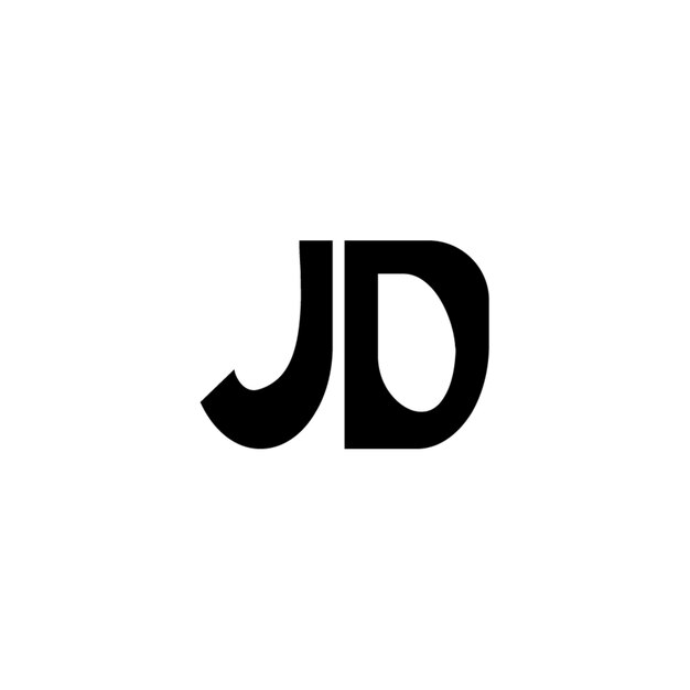 JD monograma diseño del logotipo letra texto nombre símbolo monocromático logotipo alfabeto carácter logotipo simple