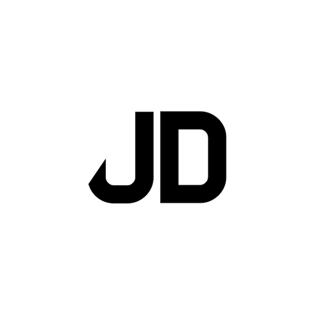 JD monograma diseño del logotipo letra texto nombre símbolo monocromático logotipo alfabeto carácter logotipo simple