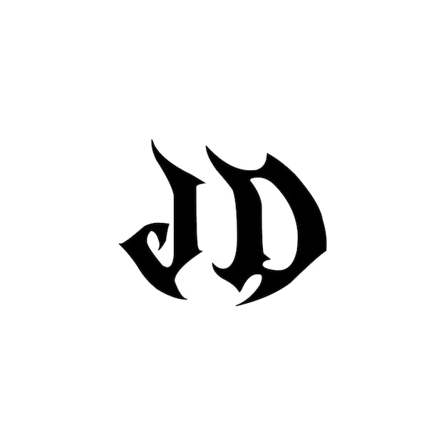 JD monograma diseño del logotipo letra texto nombre símbolo monocromático logotipo alfabeto carácter logotipo simple