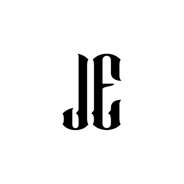 JE monograma diseño del logotipo letra texto nombre símbolo monocromático logotipo alfabeto carácter logotipo simple