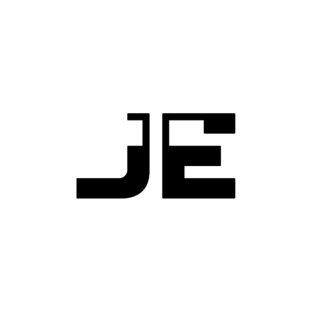 JE monograma diseño del logotipo letra texto nombre símbolo monocromático logotipo alfabeto carácter logotipo simple