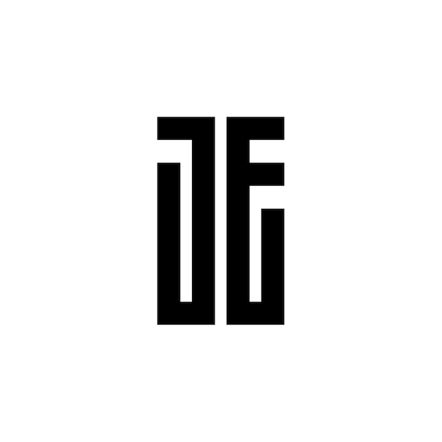 JE monograma diseño del logotipo letra texto nombre símbolo monocromático logotipo alfabeto carácter logotipo simple