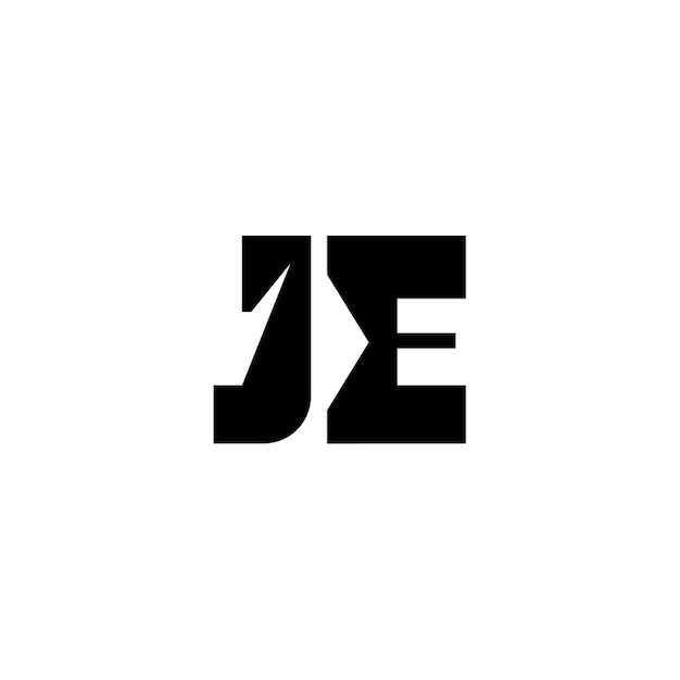 JE monograma diseño del logotipo letra texto nombre símbolo monocromático logotipo alfabeto carácter logotipo simple