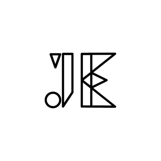 JE monograma diseño del logotipo letra texto nombre símbolo monocromático logotipo alfabeto carácter logotipo simple