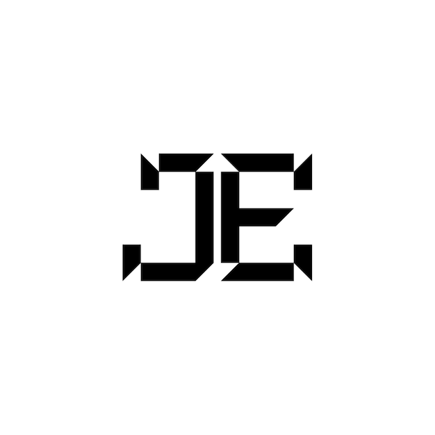 JE monograma diseño del logotipo letra texto nombre símbolo monocromático logotipo alfabeto carácter logotipo simple