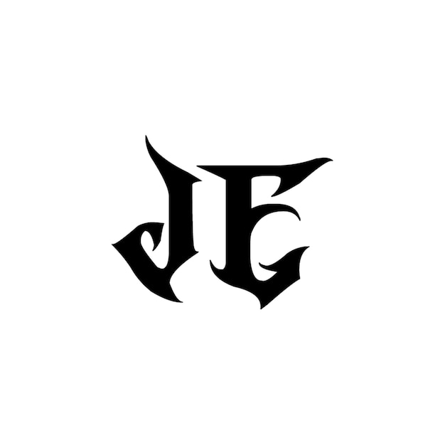 JE monograma diseño del logotipo letra texto nombre símbolo monocromático logotipo alfabeto carácter logotipo simple