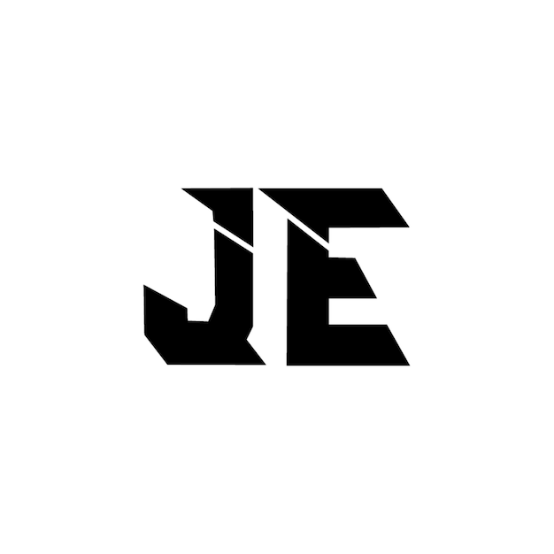 JE monograma diseño del logotipo letra texto nombre símbolo monocromático logotipo alfabeto carácter logotipo simple