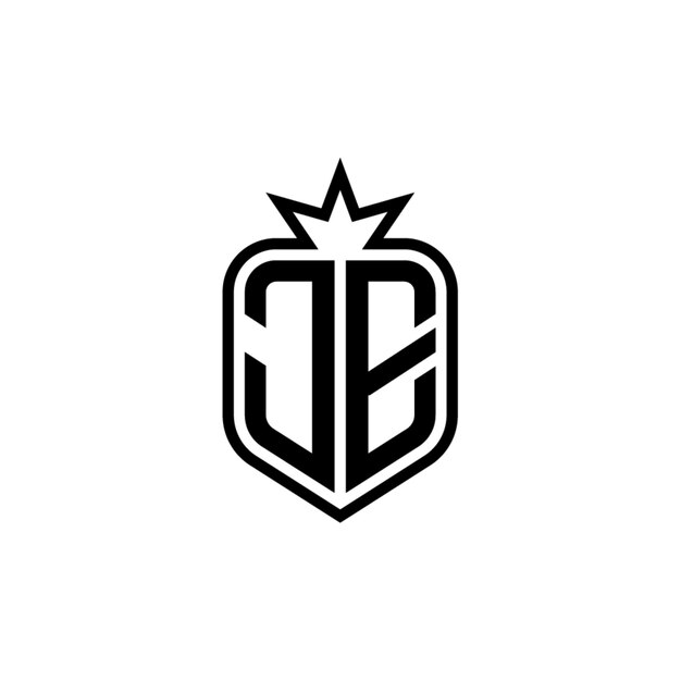 JE monograma diseño del logotipo letra texto nombre símbolo monocromático logotipo alfabeto carácter logotipo simple