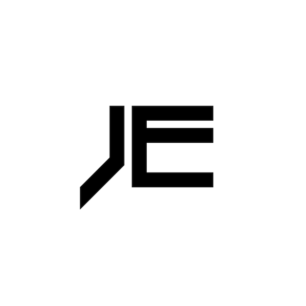 JE monograma diseño del logotipo letra texto nombre símbolo monocromático logotipo alfabeto carácter logotipo simple