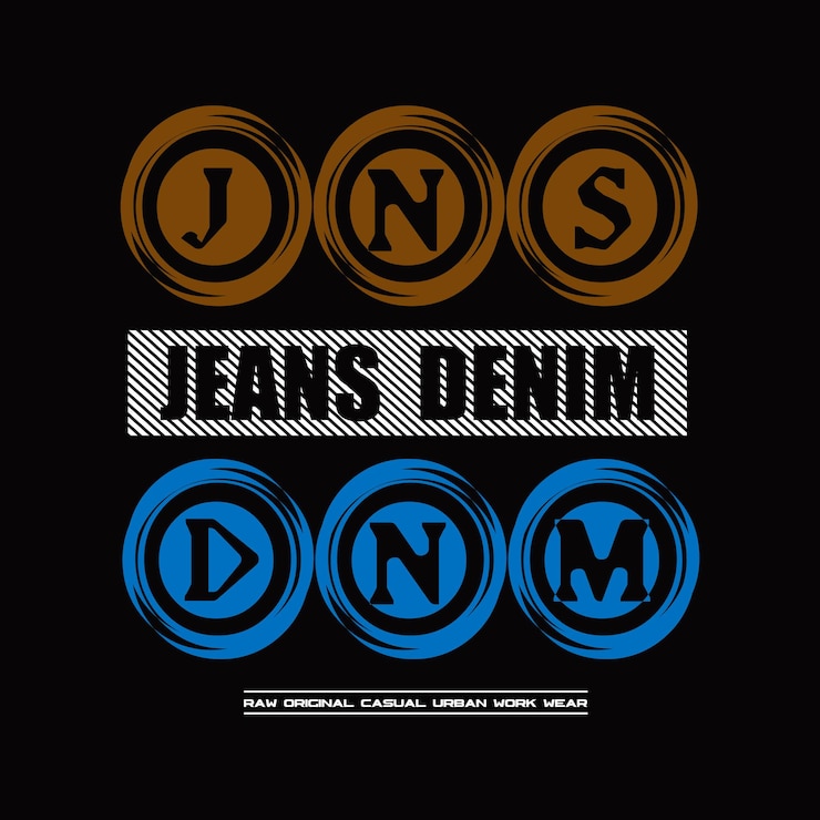 Vector jeans denim diseño tipografía vector ilustración