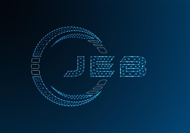 JEB low poly letter logo vector design JEB lower poly logo design Low poly logo