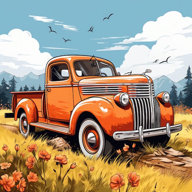 Jeep de camiones de época Ilustración