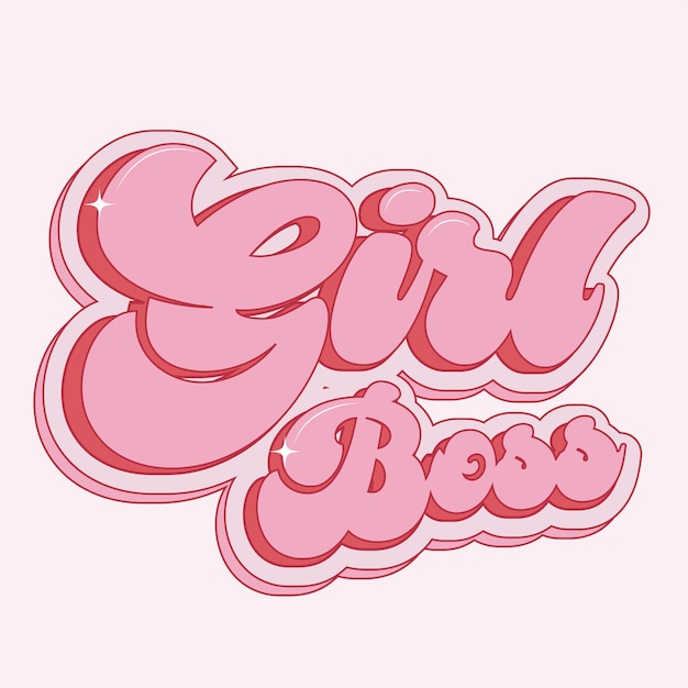 La jefa de la chica diseño de tipografía de color rosa