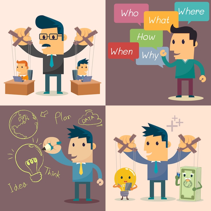 Vector el jefe y la idea.