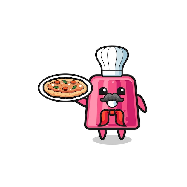 Vector jelly personaje como mascota del chef italiano