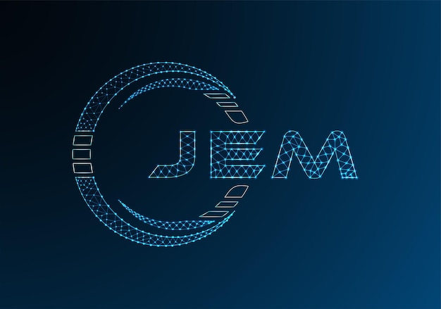JEM low poly letter logo vector design JEM lower poly logo design Low poly logo