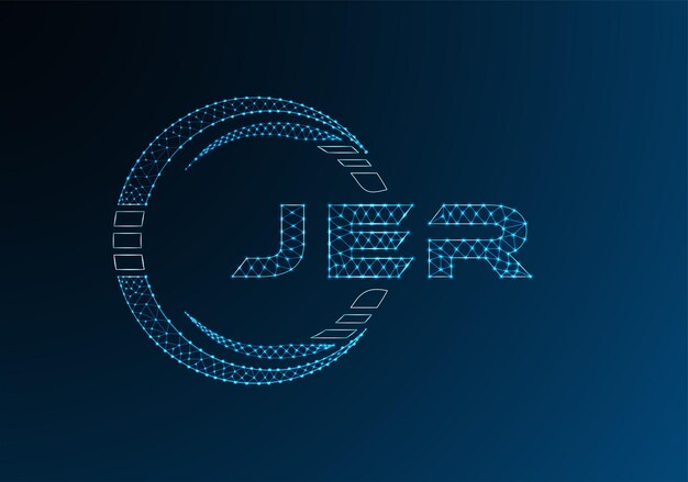 JER low poly letter logo vector design JER lower poly logo design Low poly logo