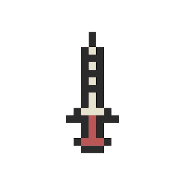 la jeringa aguda de la aguja pixel art