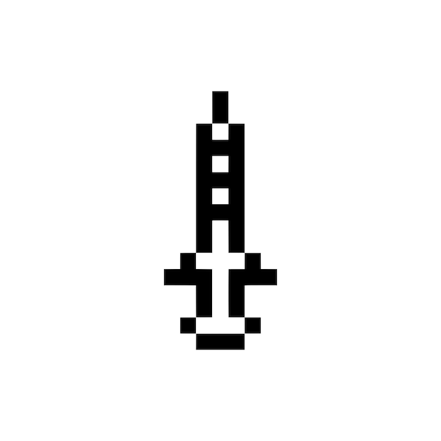 la jeringa aguda de la aguja pixel art
